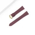 Detailed view of the genuine leather watch strap replacement band with elegant gold metal buckle. - Applicable: S4 41mm Small Dial / Wine Red - Gold Buckle