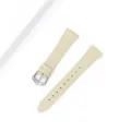 Cinturino per orologio in pelle beige da donna, ricambio con fibbia in metallo argentato. - Adatto per: quadrante piccolo S4 41 mm / Bianco avorio - fibbia argento