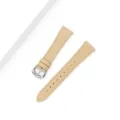 Cinturino per orologio in pelle beige con motivo litchi e fibbia argento donna dettaglio - Adatto per: quadrante piccolo S4 41 mm / Albicocca tè al latte - fibbia argento