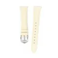 Cinturino di ricambio in pelle beige con fibbia in argento, vista dettaglio per donna. - Adatto per: quadrante piccolo S4 41 mm / Bianco Crema - Fibbia Argentata