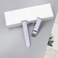 White Quilted Leather Watch Band Compatible with Apple Watch Elegant Replacement Strap for Women - Purple