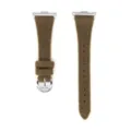 Bracelet de montre de rechange en peluche d'hiver avec boucle et connecteur argentés. - Brun Foncé