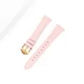 Vista detallada de correa de reloj de cuero rosa, diseño delgado con hebilla dorada. - Compatible con: GT6/5/4 - esfera de 41 mm (18 mm) / Rosa - hebilla de oro rosa
