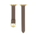 Cinturino per orologio in pelle marrone compatibile con apple watch con dettagli dorati. - Marrone scuro - fibbia oro