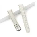 Vista dettagliata del cinturino per orologio in pelle bovina con fibbia in metallo argento. - Adatto per: GT6/5/4 - quadrante piccolo da 41 mm (18 mm) / Argento tecnico - fibbia argento