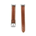 Cinturino per orologio in pelle verniciata marrone di ricambio per smartwatch con fibbia. - Compatibile con Xiaomi 8/9/10 / Marrone-Fibbia Argento