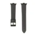 Cinturino per orologio in pelle nera con cuciture beige e fibbia in metallo di ricambio. - Per Redmi 6/5/4 / Nero carbone - fibbia nera