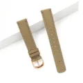 Hochwertiges Echtleder-Uhrenarmband in Taupe mit Roségold-Dornschnalle und weißer Naht. - Passend für: GT6/5/4 – 41 mm kleines Zifferblatt (18 mm) / Khaki - Roségoldschnalle