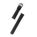 Close-up of black leather watch strap with white stitching and metal buckle detail. - Applicable: S4 41mm Small Dial / Black-Black Buckle