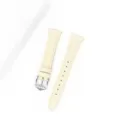 Cinturino per orologio in pelle beige di ricambio con fibbia argentata 18mm 20mm - Adatto per: GT6/5/4 - quadrante da 46 mm (22 mm) / Bianco Crema - Fibbia Argentata