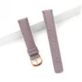 Vista dettagliata del cinturino per orologio in vera pelle granata litchi da 18mm grigio-viola. - Adatto per: GT6/5/4 - quadrante piccolo da 41 mm (18 mm) / Viola taro - fibbia oro rosa