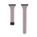 Replacement leather watch band compatible with Apple Watch, stylish purple strap with buckle. - Light Purple