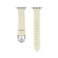 Cinturino di ricambio in pelle sottile compatibile con Apple Watch Series SE 9 10, beige. - 38/40/41 mm - (42 mm Gen 10/11) / Bianco avorio - fibbia argento