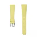 Light yellow leather watch strap with silver buckle, litchi grain replacement band 20mm. - Chicken Yellow