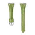 Cinturino di ricambio in pelle verde compatibile con accessori per orologi intelligenti. - 42/44/45/49 mm - (46 mm Gen 10/11) / Verde - fibbia argento