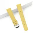 Cinturino per orologio in pelle bovina con grana litchi gialla con fibbia argento da 18mm. - Adatto per: GT6/5/4 - quadrante piccolo da 41 mm (18 mm) / Giallo pulcino - fibbia argento
