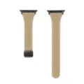 Cinturino pelle bovina litchi compatibile Apple Watch con chiusura magnetica e connettori. - 22 mm (senza connettore) / Albicocca