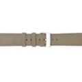 Graues Lederuhrarmband Ersatz mit Silberschnalle und zwei Schlaufen für Smartwatch. - Hellkaki - Silberschließe