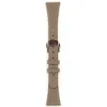 Cinturino per orologio in pelle da 18mm di ricambio con fibbia deployante tortora. - Marrone - chiusura a farfalla oro rosa