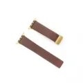 Brown leather replacement watch band compatible with smartwatches, featuring a secure clasp. - 42/44/45/49mm - (46mm Gen 10/11) / Dark Brown - Gold Buckle