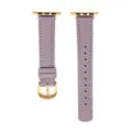 Cinturino per orologio in pelle di vacchetta litchi sottile, raffinato design viola elegante. - 42/44/45/49 mm - (46 mm Gen 10/11) / Viola - fibbia oro rosa