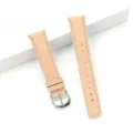 Hellrosa Lederuhrarmband mit weißen Nähten und Silberschnalle, 18mm Variante. - Passend für: GT6/5/4 – 41 mm kleines Zifferblatt (18 mm) / Garnelenrosa - Silberschnalle