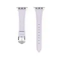 Cinturino per orologio in pelle lavanda ricambio sottile compatibile smartwatch 42mm - 38/40/41 mm - (42 mm Gen 10/11) / Viola lavanda - fibbia argentata