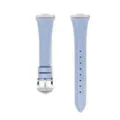 Elegante cinturino in pelle azzurra con fibbia argentata, morbido e resistente per uso quotidiano. - Blu - fibbia argentata