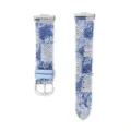 Cinturino per orologio in denim scozzese blu e pelle di ricambio per smartwatch elegante. - Per Fit 3 / Fit 4 / Blu chiaro - fibbia argento