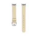 Correa de repuesto de cuero genuino beige con hebilla plateada para pulseras inteligentes. - Compatible con Xiaomi 8/9/10 / Blanco Xiaomi
