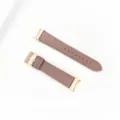 Smartwatch leather strap replacement with metal buckle and connector in pink color. - Dark Pink - Rose Gold Buckle