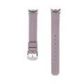 Correa de reloj de cuero morado con hebilla plateada y conector para reloj inteligente. - Compatible con Xiaomi 8/9/10 / Púrpura Taro