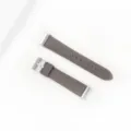 Cinturino di ricambio in vera pelle grigia per orologio con fibbia in metallo. - Grigio scuro - fibbia argento