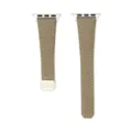 Cinturino di ricambio in pelle per Apple Watch motivo litchi taupe con fibbia magnetica - 42/44/45/49 mm - (46 mm Gen 10/11) / Kaki