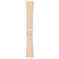 Pink leather watch strap with silver magnetic folding clasp, compatible with small dial smartwatches. - Applicable: S4 41mm Small Dial / Nude Pink