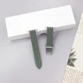 Cinturino di ricambio in pelle verde con elegante motivo a rombi per Apple Watch. - Fibbia argentata / 38/40/41mm / Verde