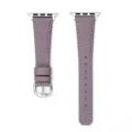 Lila Leder Ersatzarmband kompatibel mit Apple Watch, Litchi-Muster Design mit Schnalle. - Taroviolett