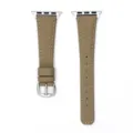 Cinturino in pelle compatibile con Apple Watch, colore kaki, grana litchi e fibbia in metallo. - 42/44/45/49 mm - (46 mm Gen 10/11) / Kaki