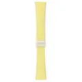 Starlight yellow leather watch strap with magnetic folding clasp for 41mm smart watch - Applicable: S4 41mm Small Dial / Light Yellow