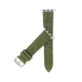 Cinturino per orologio in pelle glitterata verde ricambio compatibile apple watch - 42/44/45/49 mm - (46 mm Gen 10/11) / Oliva