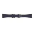 Cinturino per orologio in vera pelle blu scuro con fibbia deployante in argento. - Adatto per: quadrante piccolo S4 41 mm / Blu marina - fibbia a farfalla argento