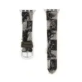 Zwart-witte ruit denim horlogeband vervanging compatibel Apple Watch zilveren gesp 42mm - Grijs-Zilveren Gesp