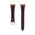 Cinturino in pelle bordeaux per Apple Watch, lucido con fibbia dorata per donna elegante. - Rosso vino - fibbia oro