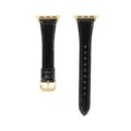 Cinturino di ricambio in pelle nera compatibile con Apple Watch, elegante fibbia dorata. - Nero-Fibbia Dorata