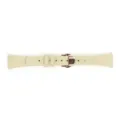Cinturino per orologio in vera pelle beige con fibbia deployante per smartwatch 41mm. - Adatto per: quadrante piccolo S4 41 mm / Bianco crema - chiusura a farfalla oro rosa