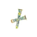Cinturino in pelle floreale per Apple Watch in giallo e verde con fibbia dorata lucida - 42/44/45/49 mm - (46 mm Gen 10/11) / Verde-Giallo