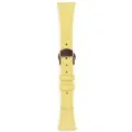 Cinturino per orologio in pelle gialla 18mm cinturino di ricambio sottile con chiusura deployante - Giallo - chiusura a farfalla oro rosa