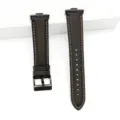 Cinturino di ricambio per orologio in vera pelle con cuciture e fibbia in metallo. - Per Fit 3 / Fit 4 / Nero carbone - fibbia nera