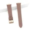 Premium leather watch strap close-up showing fine stitching and rose gold buckle details. - For Fit 3 / Fit 4 / Dark Pink - Rose Gold Buckle