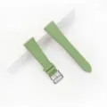 Cinturino di ricambio per orologio in pelle verde con fibbia in metallo argentato. - Verde chiaro